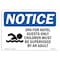 Signmission OSHA Sign, Spa Hotel Guests Children Supervised, 10in X 7in Aluminum, 7" W, 10" L, Landscape OS-NS-A-710-L-16601 - alternate 1